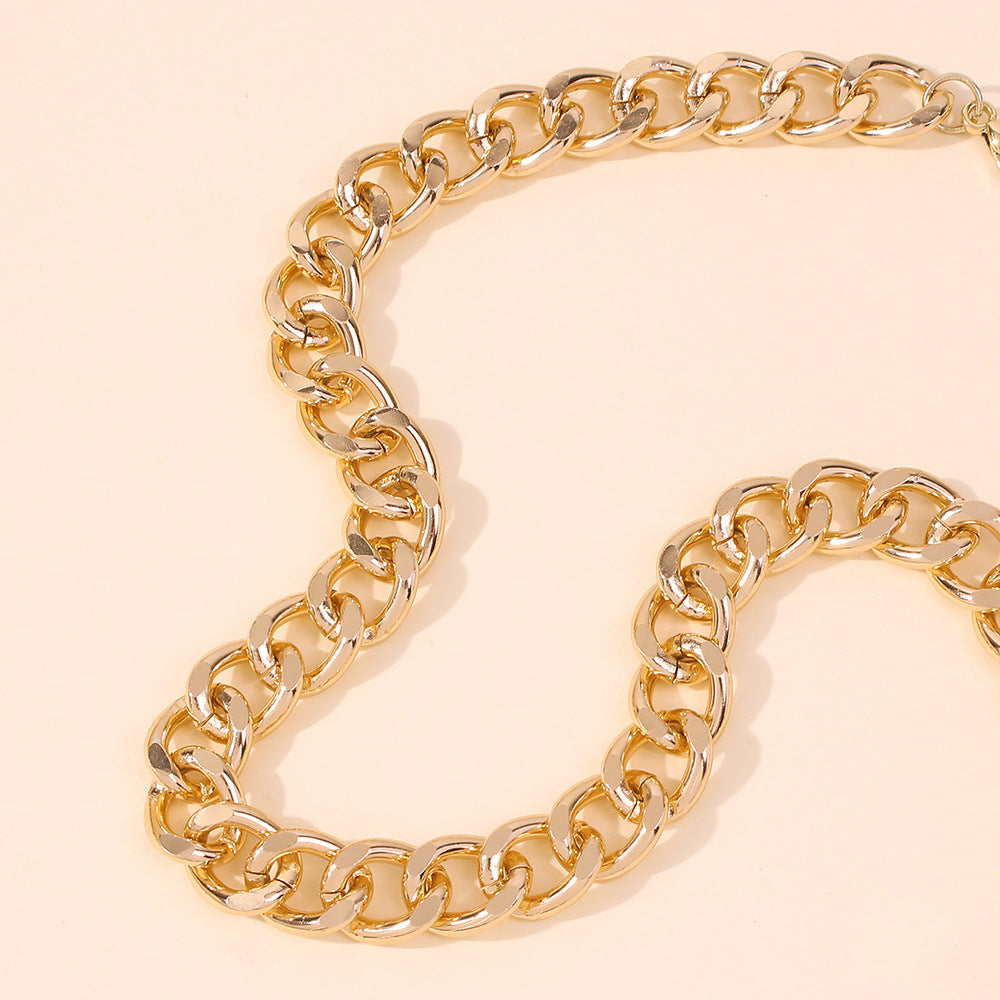 Fashion Big Necklace for Women Twist Gold Silver Color Chunky Thick Lock Choker Chain Necklaces Party Jewelry