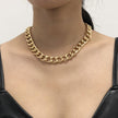 Fashion Big Necklace for Women Twist Gold Silver Color Chunky Thick Lock Choker Chain Necklaces Party Jewelry