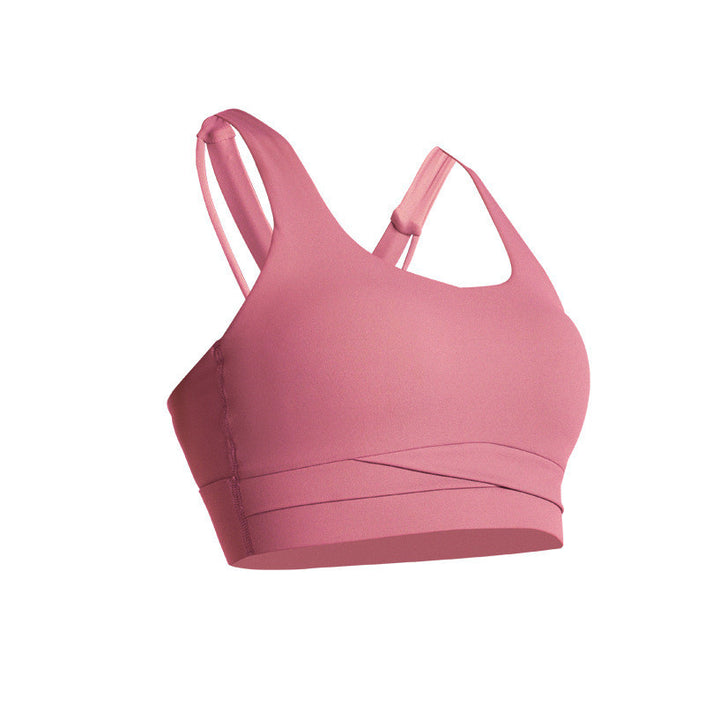 Cross Beautiful Back Sports Underwear Women Shockproof Gathered
