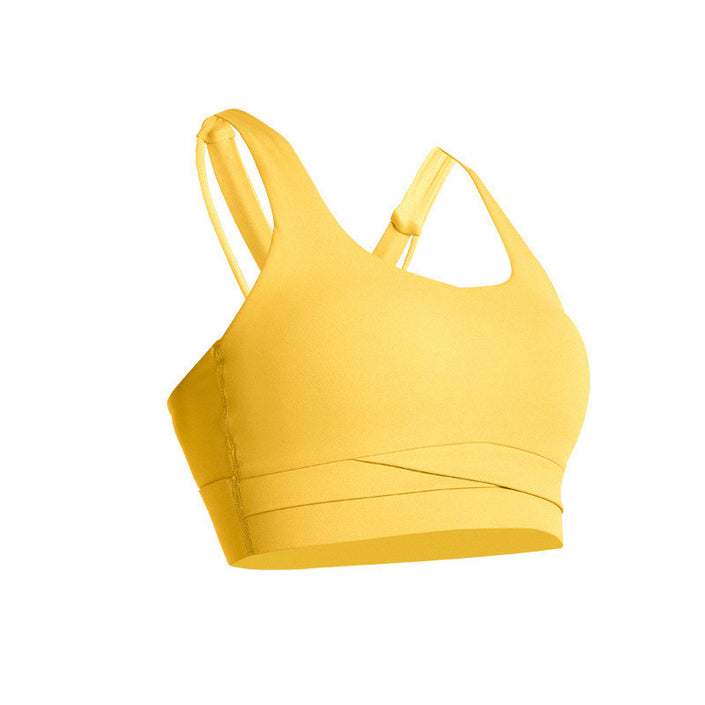 Cross Beautiful Back Sports Underwear Women Shockproof Gathered