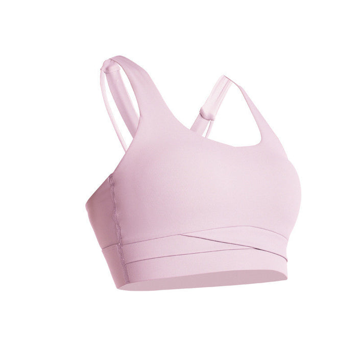 Cross Beautiful Back Sports Underwear Women Shockproof Gathered