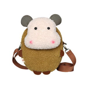 Three-Color Patch Cartoon Plush Bag Girl