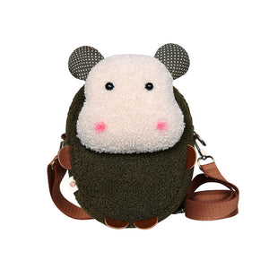 Three-Color Patch Cartoon Plush Bag Girl