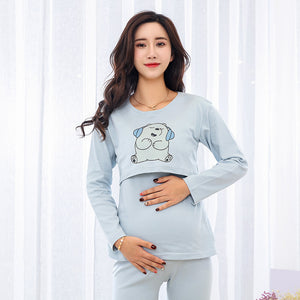 Spring And Autumn Pure Cotton Confinement Wear Maternity Nursing Pajamas