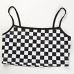 Black and white plaid stitching camisole female summer ins super hot inner base shirt top
