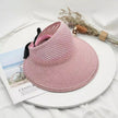 Outdoor Foldable Sun Hat, Bowknot Straw Visor Women