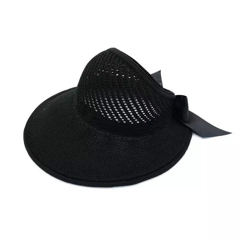 Outdoor Foldable Sun Hat, Bowknot Straw Visor Women