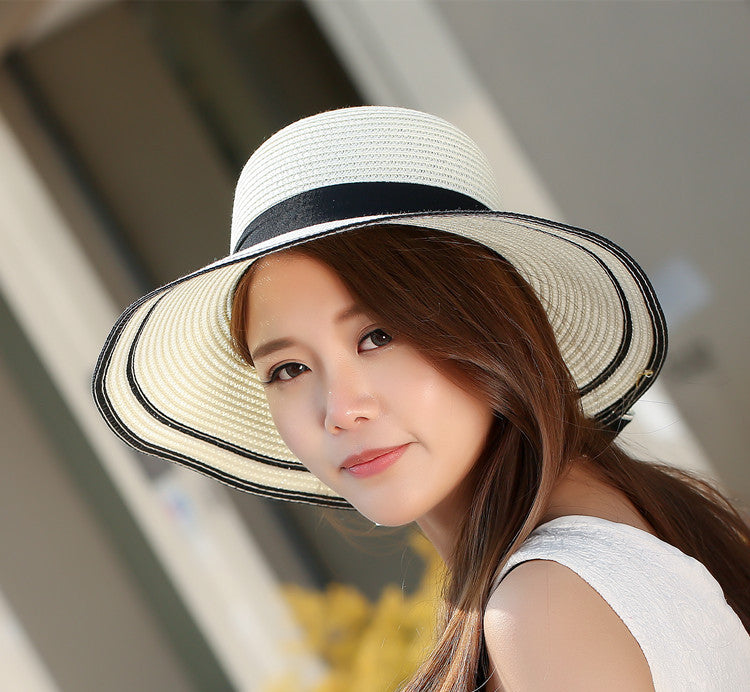 Sun Hat Big Black Bow Summer Hats For Women