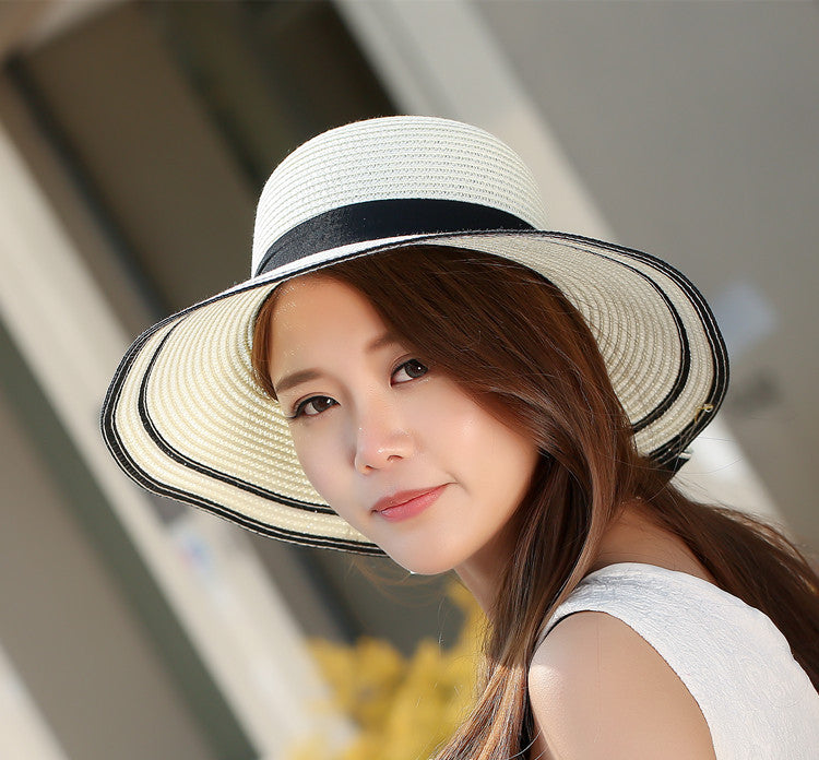 Sun Hat Big Black Bow Summer Hats For Women