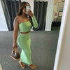Echoine One Shoulder Sleeve Off Shoulder Jacket And Skirt Two Piece Sexy Party Street Style