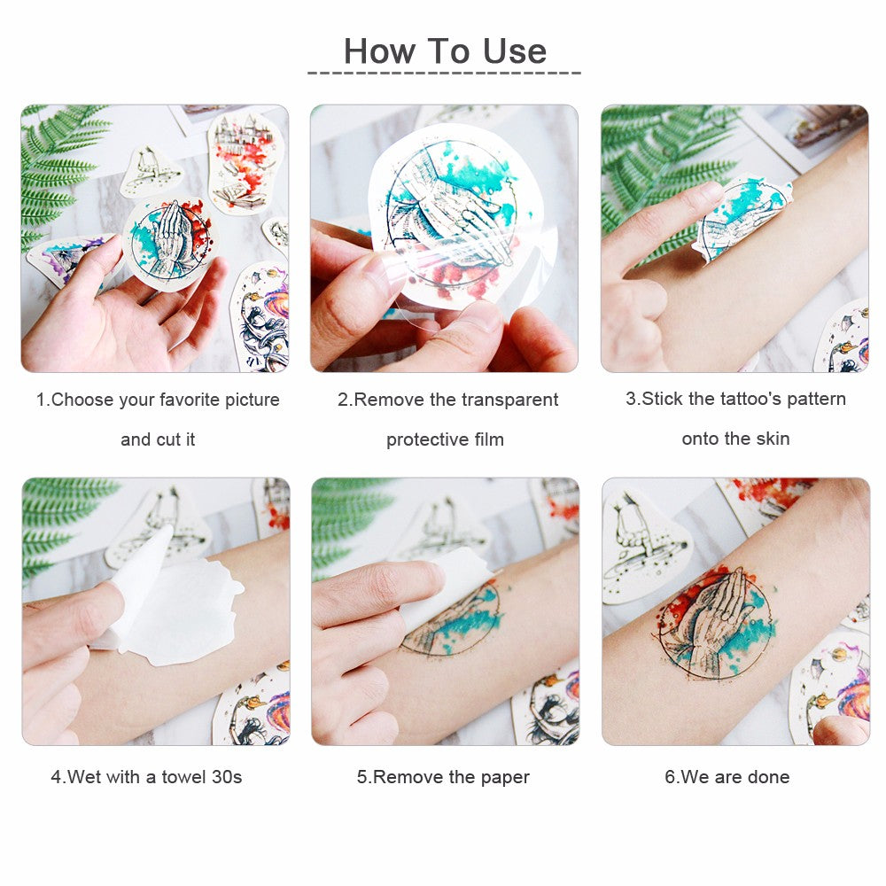 Bian Flower Tattoo Sticker Flower Tattoo Love Heart Tattoo Sticker Eco-friendly Water Transfer Tattoo Paper