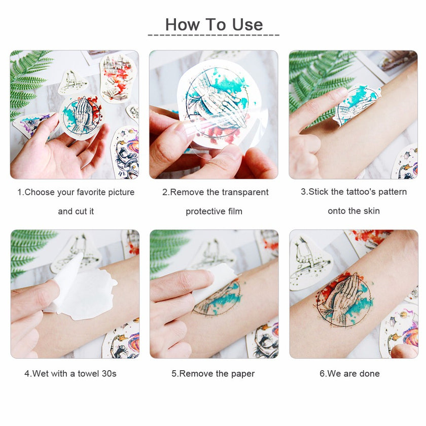 Bian Flower Tattoo Sticker Flower Tattoo Love Heart Tattoo Sticker Eco-friendly Water Transfer Tattoo Paper