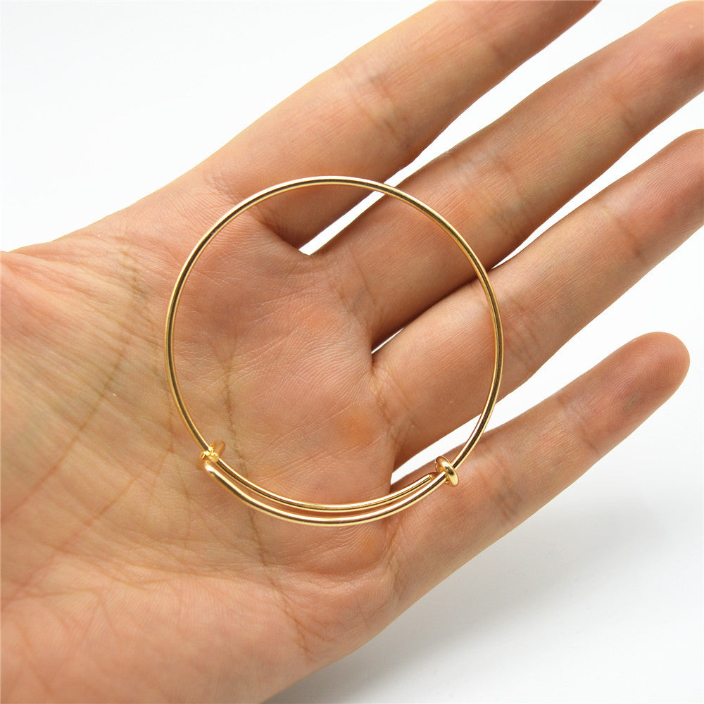 Hot 10pcs Lot Gold Silver Plated Charming Expandable Bangles Women Lady Wire Adjustable Bangle Bracelet For Fashion Gift Charms