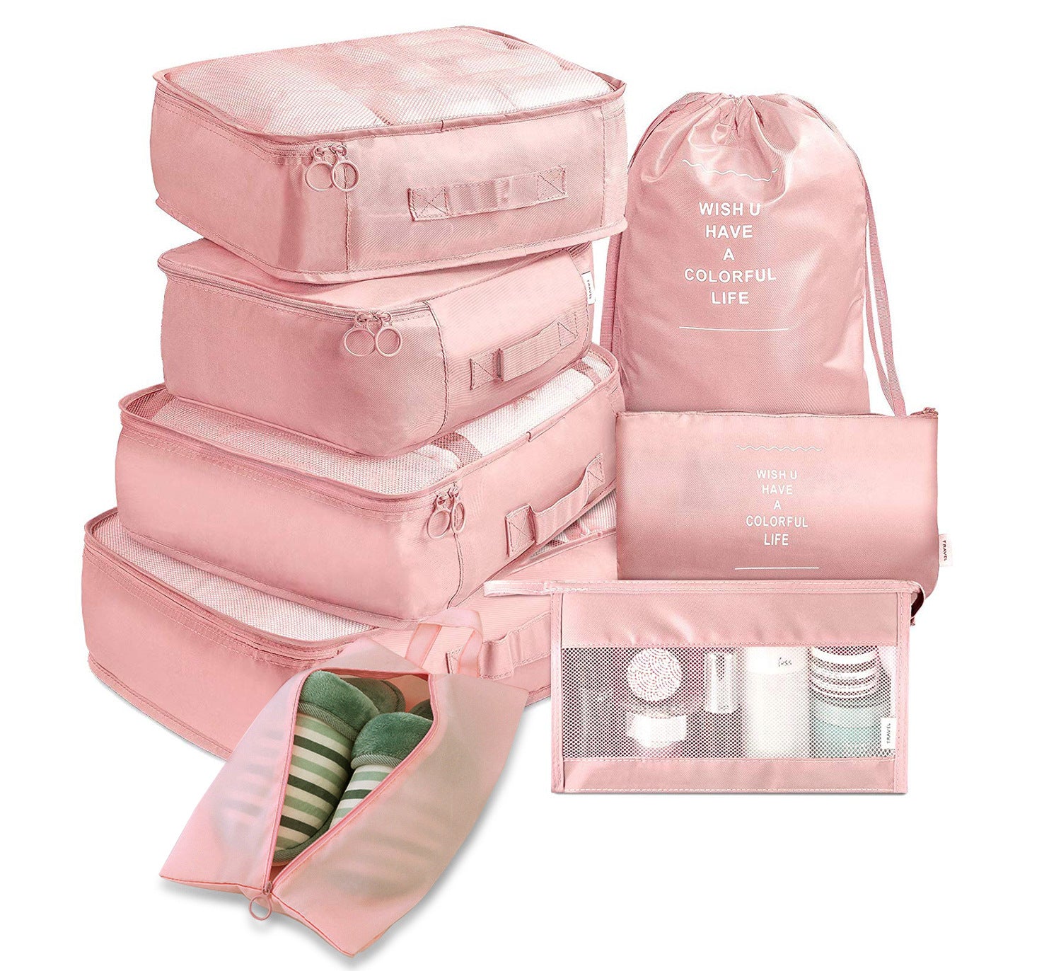 Alpcamers  8-piece Set Luggage Divider Bag Travel Storage Clothes