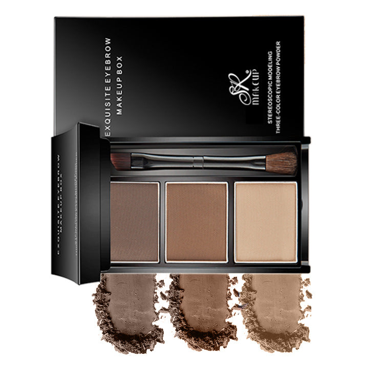 Sr ThreeDimensional Three Color Eyebrow Powder Is Not Easy To Halo Dye Eyebrow Powder High Gloss Powder Nose Shadow Make-Up One Hair Substitute