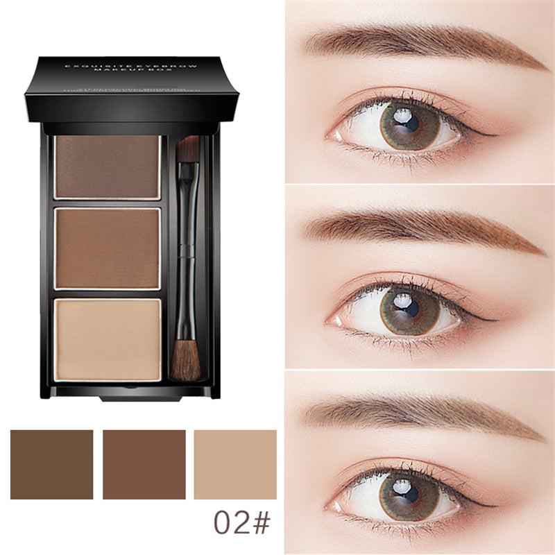 Sr ThreeDimensional Three Color Eyebrow Powder Is Not Easy To Halo Dye Eyebrow Powder High Gloss Powder Nose Shadow Make-Up One Hair Substitute