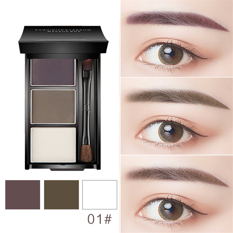 Sr ThreeDimensional Three Color Eyebrow Powder Is Not Easy To Halo Dye Eyebrow Powder High Gloss Powder Nose Shadow Make-Up One Hair Substitute