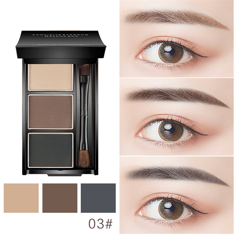 Sr ThreeDimensional Three Color Eyebrow Powder Is Not Easy To Halo Dye Eyebrow Powder High Gloss Powder Nose Shadow Make-Up One Hair Substitute