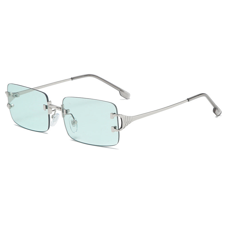 Retro Rimless Cut-Edge Sunglasses For Men And Women Fashionable Metal Square Sunglasses Cross-Border Sunglasses