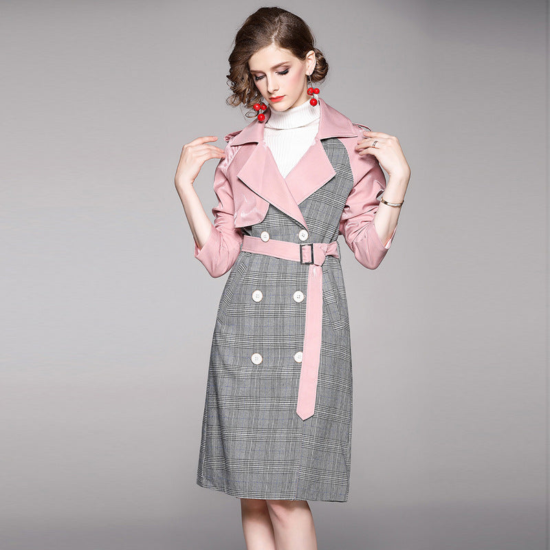 Celebrity Model Fight Receiving Waist Slim Coat Coat