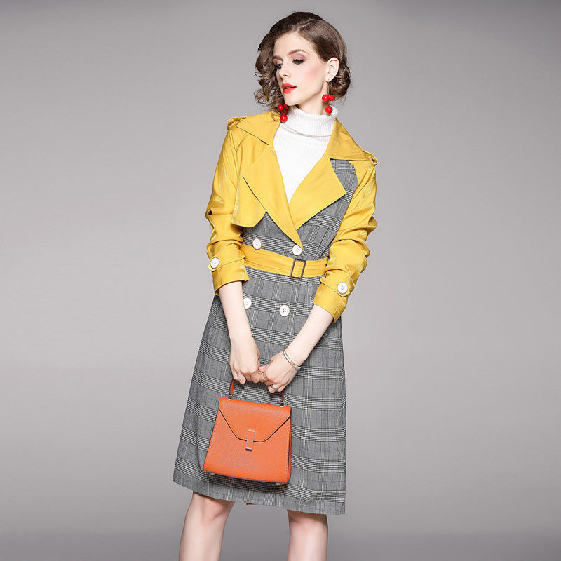 Celebrity Model Fight Receiving Waist Slim Coat Coat