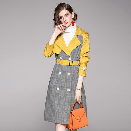 Celebrity Model Fight Receiving Waist Slim Coat Coat