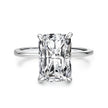 s925 Sterling Silver Light Luxury Exaggerated European And American Rectangular Simulation Diamond Ring