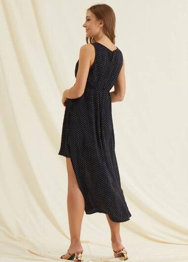 New Cross-Border Pregnant Mother Dress Irregular Polka Dot Dress
