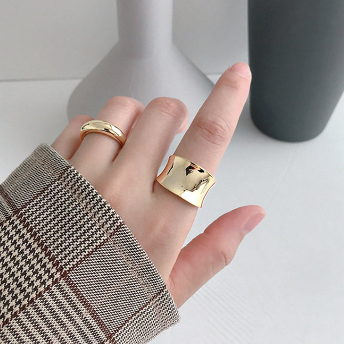 Big Wide Finger Ring Jewelries New Cool Large Geometric