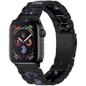 Metal Stainless Steel Resin Three Beads Watch Steel Band