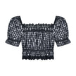 Women''s summer design with one shoulder wood ear Plaid Shirt minority short shirt SEXY LACE SHORT SLEEVE TOP