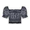 Women''s summer design with one shoulder wood ear Plaid Shirt minority short shirt SEXY LACE SHORT SLEEVE TOP
