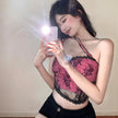 Women''S Summer Chest Wrapped Short Pink Top With Bottom Coat