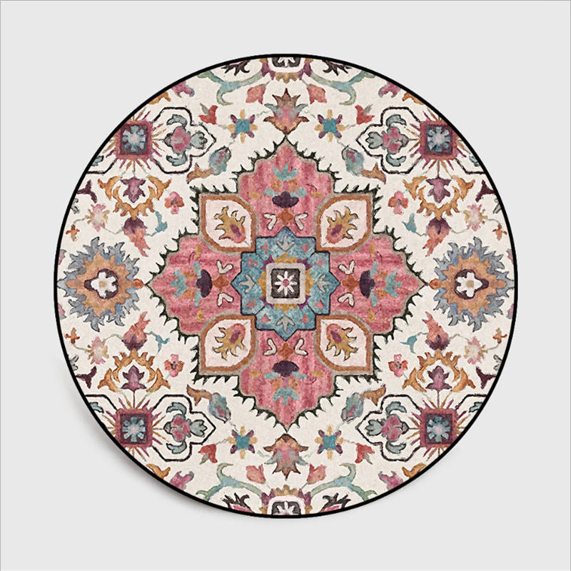 Modern Simple Ethnic Style Round Printed Carpet