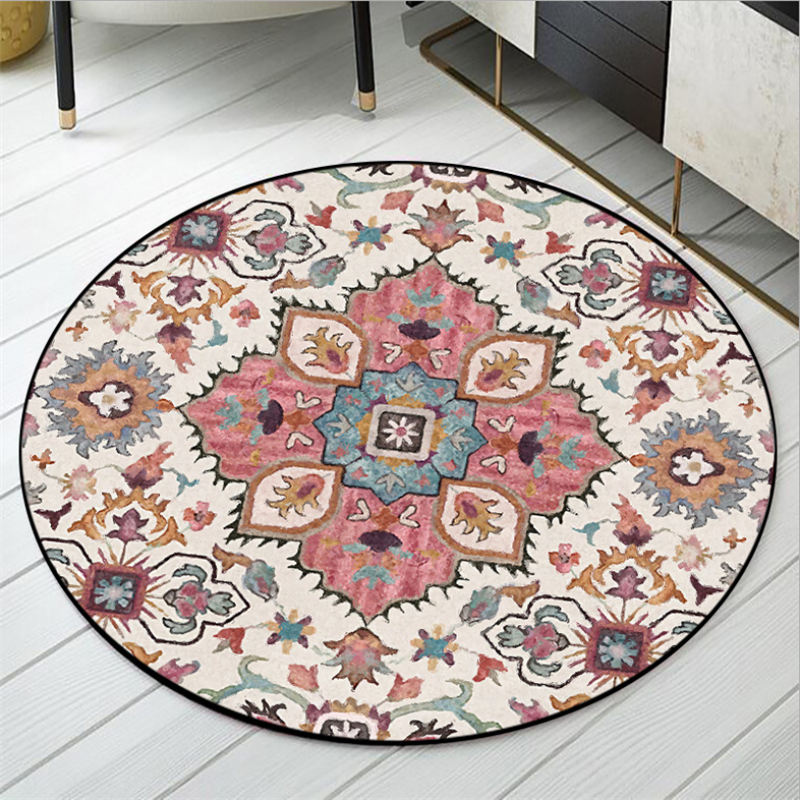 Modern Simple Ethnic Style Round Printed Carpet
