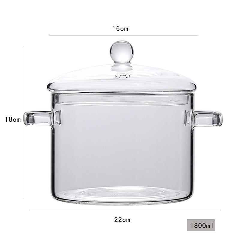 Glass Pot Stove Pot Kitchen Transparent Mini Soup Pot Stove