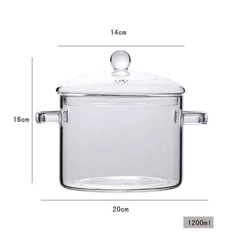 Glass Pot Stove Pot Kitchen Transparent Mini Soup Pot Stove