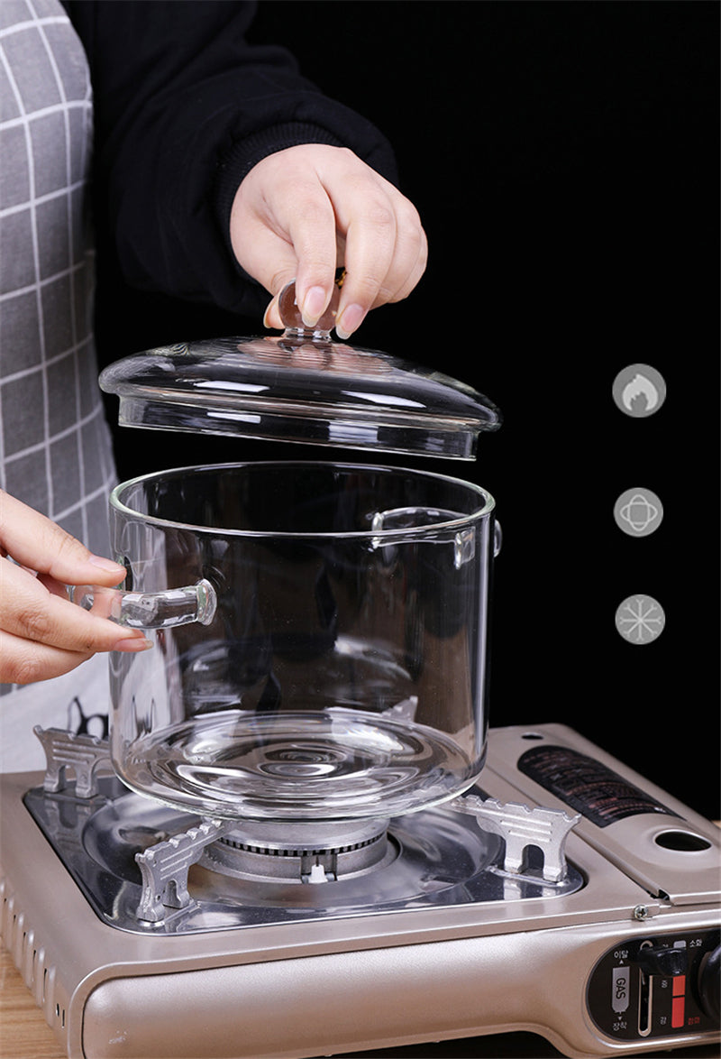 Glass Pot Stove Pot Kitchen Transparent Mini Soup Pot Stove