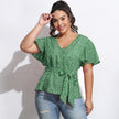 Polka Dot Bow Tie Short Sleeve T-Shirt