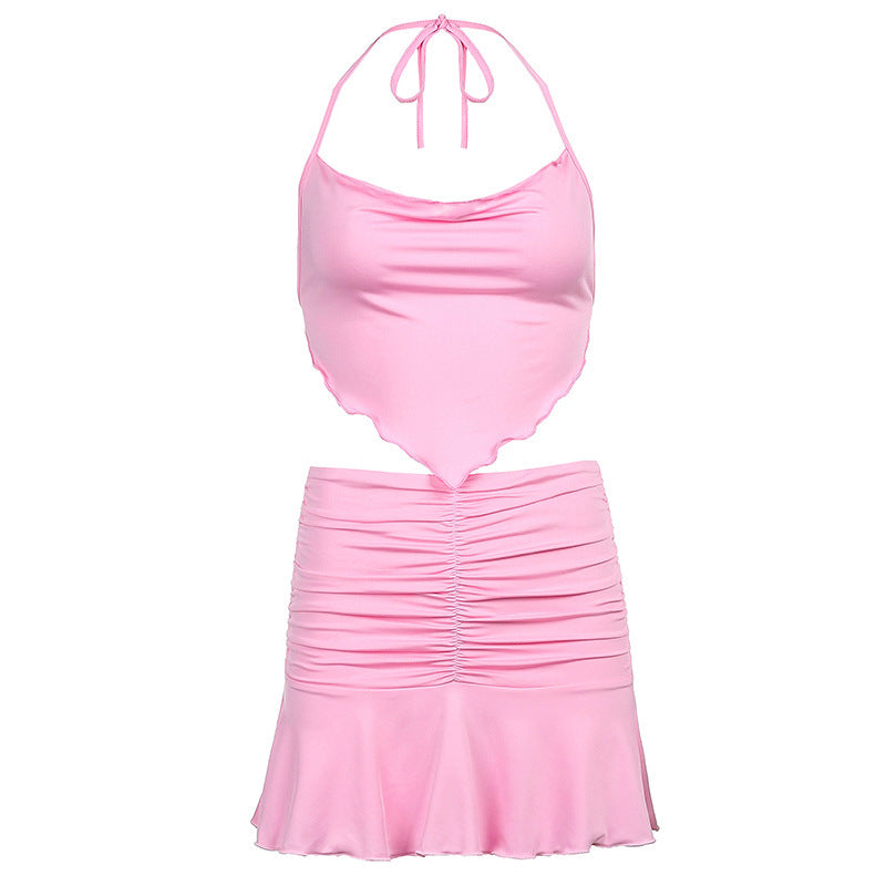 Lace Triangle Scarf Wrapped Chest High Waist Hip Skirt