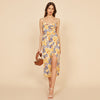 Violet Print Suspender Long Dress Dress Women