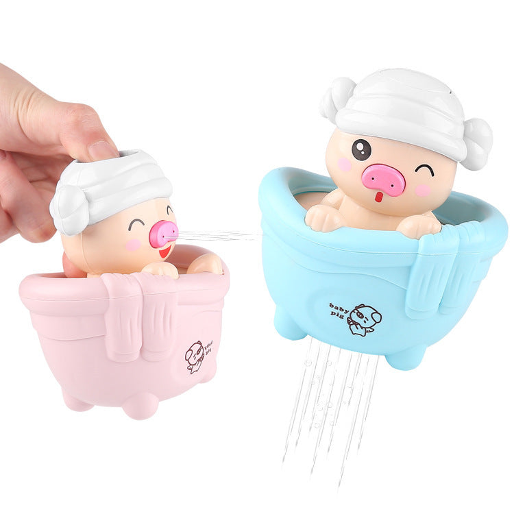 Children Playing In Water Toys Bathing Piggy