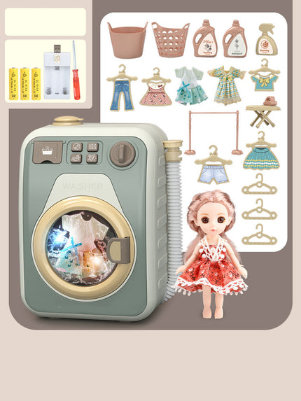 Mini Cleaning Toy Set Simulation Small Household Appliances Series Small Washing Machine Cleaner Play House Doll Set