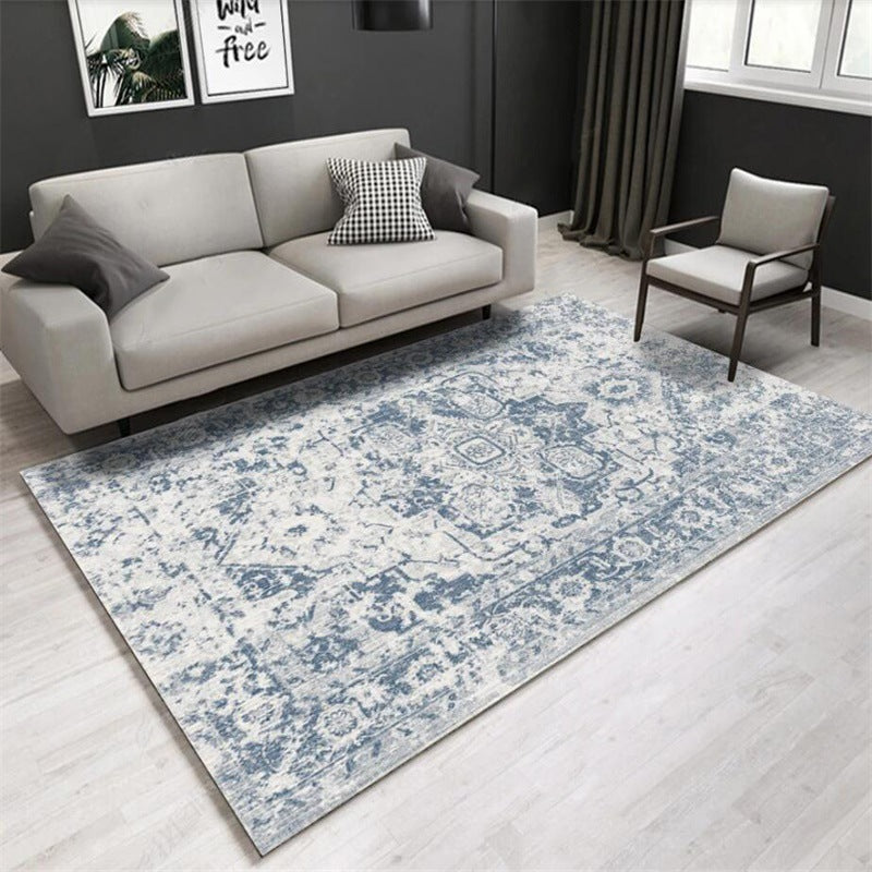 Retro Blue Living Room Bedroom Kitchen Bedside Carpet