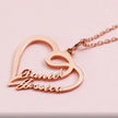 Double Heart Necklace Personalized Necklaces Pendant Gifts Stainless Steel For Women