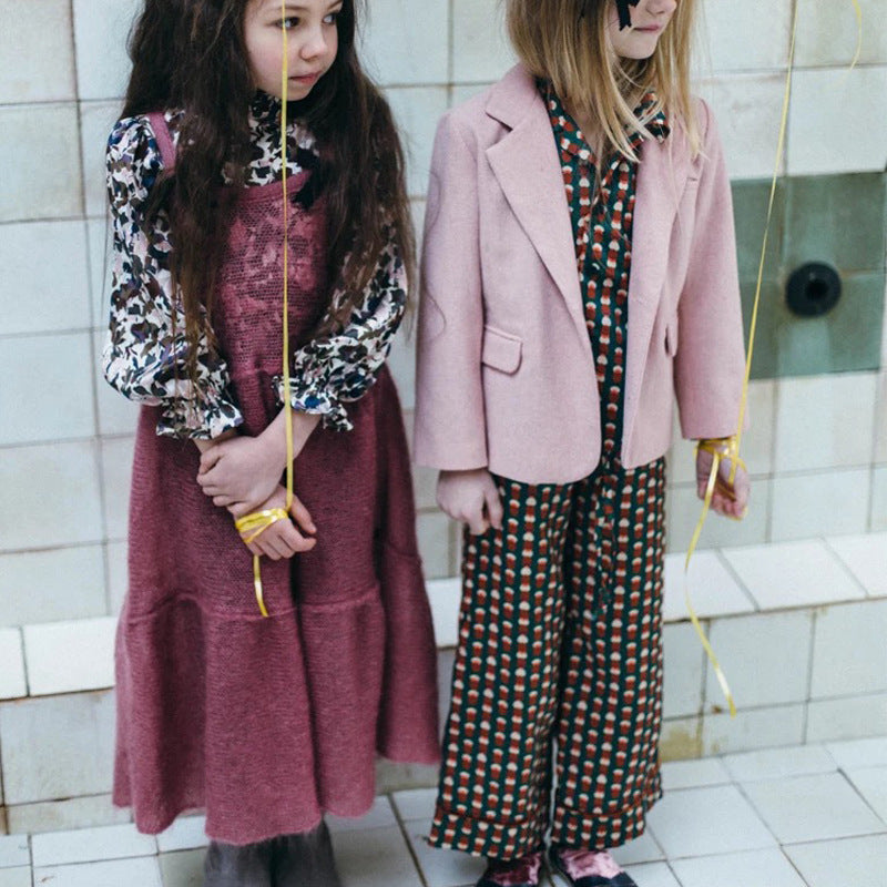 Style Children's Clothing Retro Printed Cotton Suits For Boys And Girls