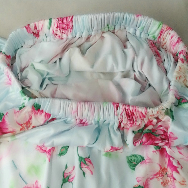 Ruffle Printed Maternity Photograph Jumpsuit