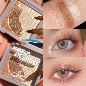 Eyeshadow Palette Three-color Sandwich Pearl Glitter Earth Color