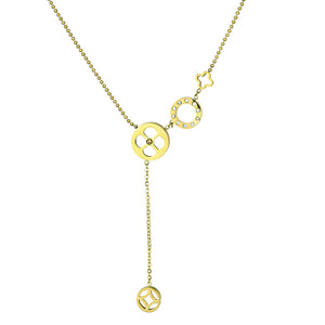 Hollow Four-leaf Clover Ring Titanium Steel Necklace