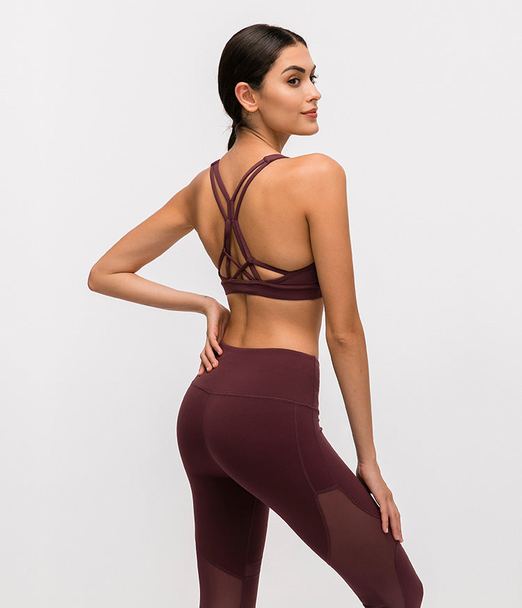 Beautiful Back Ladies Sports Underwear Women Shockproof Gather Fitness Vest